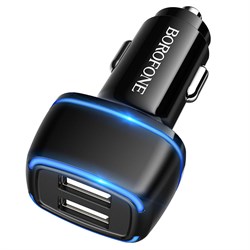 АЗУ USB адаптер Borofone BZ14 2.4A / 2 USB черный - фото 7774
