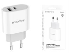 СЗУ USB PD адаптер Borofone BA62A белый